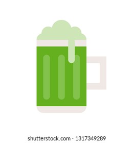 Beer mug vector, Feast of Saint Patrick flat style icon