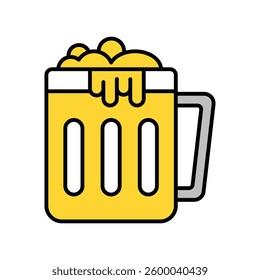 Beer mug vector filled outline icon. EPS 10 file