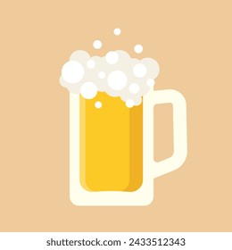 Beer mug vector flat icon. Best for logo, posters, print, cards, menu concept and branding design.