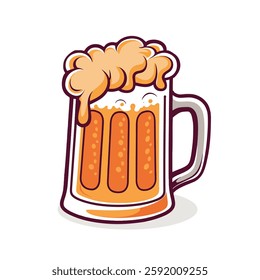 Beer mug vector, and beer glass vector art design element