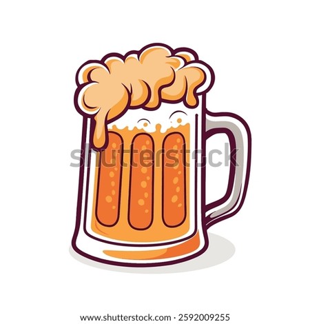 Beer mug vector, and beer glass vector art design element