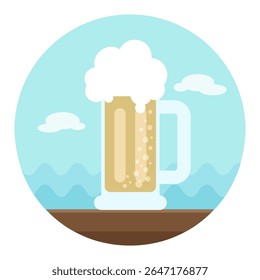 Beer Mug vector icon. Beach. Summer. Summertime. Holiday. Vacation, eps 10