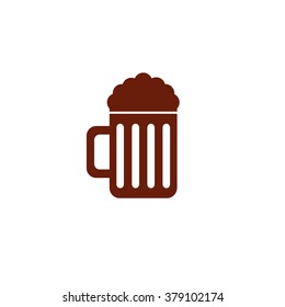 Beer mug. Vector icon brown
