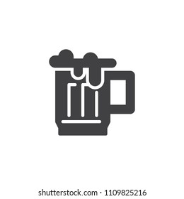 Beer mug vector icon. filled flat sign for mobile concept and web design. Bar drink simple solid icon. Symbol, logo illustration. Pixel perfect vector graphics