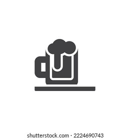 Beer mug vector icon. filled flat sign for mobile concept and web design. Glass of beer glyph icon. Symbol, logo illustration. Vector graphics