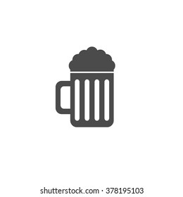 Beer mug. Vector icon grey