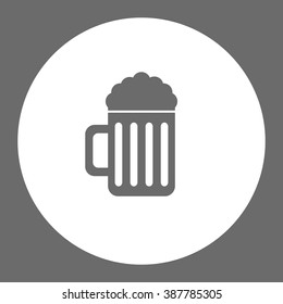 Beer mug. Vector icon grey and white
