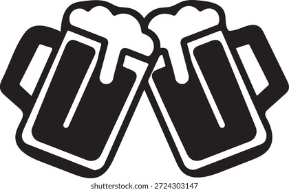 Ilustración del icono del Vector de la taza de cerveza, icono de las ovaciones del vaso de cerveza