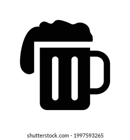 Beer mug vector icon, isolated on white background