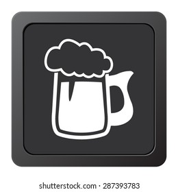 Beer mug - vector icon on a grey button