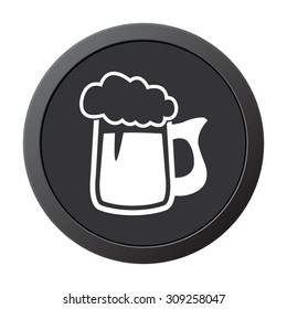 Beer mug - vector icon on a grey button