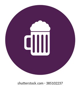 Beer Mug. Vector Icon Purple 