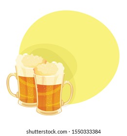 beer in a beer mug vector illustration