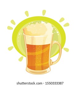 beer in a beer mug vector illustration
