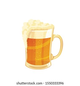 beer in a beer mug vector illustration