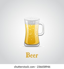 beer in mug. vector illustration