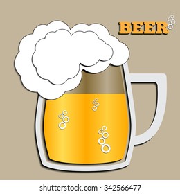Beer mug. Vector illustration.