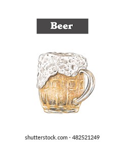 Beer. Mug of beer. Beer vector illustration.