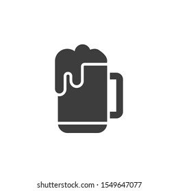 Beer Mug vector illustration. Glyph style icon