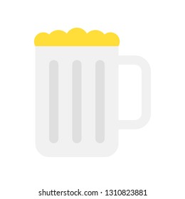 Beer mug vector illustration, Isolated flat design icon