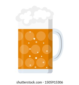 Beer mug, vector illustration, isolated on white background