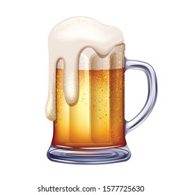 Beer mug vector illustration. Octoberfest festival symbol.