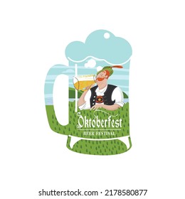 A beer mug. Vector illustration for the Oktoberfest beer festival_01.eps