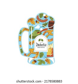 A beer mug. Vector illustration for the Oktoberfest beer festival_01.eps