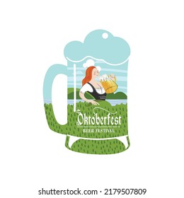 A beer mug. Vector illustration for the Oktoberfest beer festival_01.eps