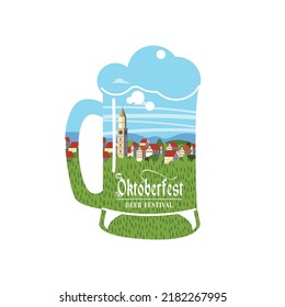 A beer mug. Vector illustration for the Oktoberfest beer festival_01.eps