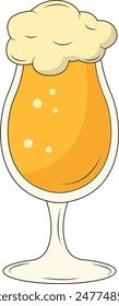Beer Mug Vector Illustration in Trendy Cartoon Style. Isolated on White Background. 