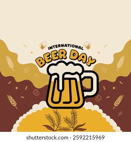 Beer mug vector, International beer day vector, beer day banner and poster design element.