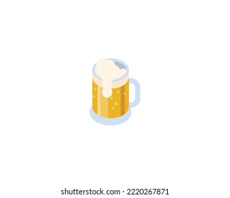 Beer mug vector isolated icon. Beer glass emoji illustration. Beer mug vector isolated emoticon