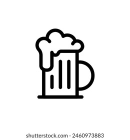 Beer mug vector line icon. Food icon collection. Thin signs for restaurant menu. Pixel perfect 64x64. Editable Strokes