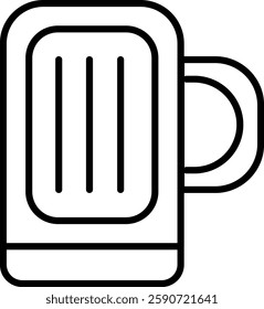 Beer Mug Vector Line Icon Design