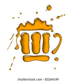 Beer mug - vector liquid symbol