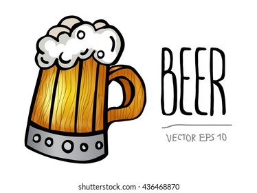 beer mug vector logo illustration