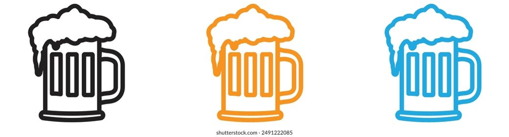 beer mug vector logo set collection for web app ui