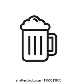 Beer Mug Vector Outline Icon. EPS 10 File. Hotel and Services Symbol