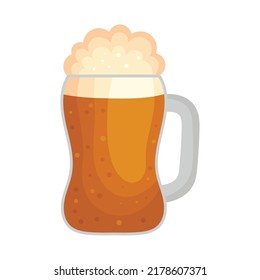 vector de taza de cerveza sobre blanco