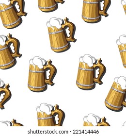 beer mug vector seamless pattern illustration clip art