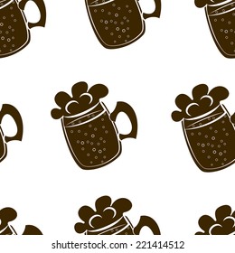 beer mug vector seamless pattern illustration clip art