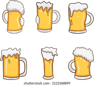 Bier-Beer-Beer-Vektorset-Clip Art Vektor