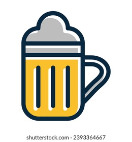 Beer Mug Vector Thick Line Filled Dark Colors Icons For Personal And Commercial Use.
