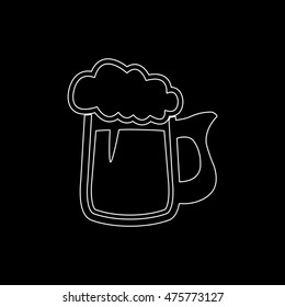Beer mug  - white vector icon