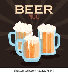 beer mugs cartel with lettering