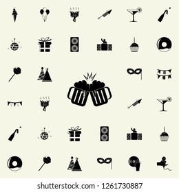 beer mugs clink glasses icon. Party icons universal set for web and mobile