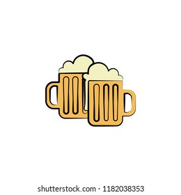 beer mugs colored icon. Element of birthday icon for mobile concept and web apps. Color beer mugs icon can be used for web and mobile on white background