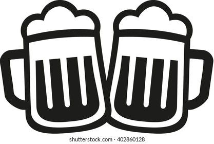 Beer mugs icon toasting