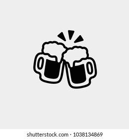 Beer mugs icon. Vector beer mugs illustration